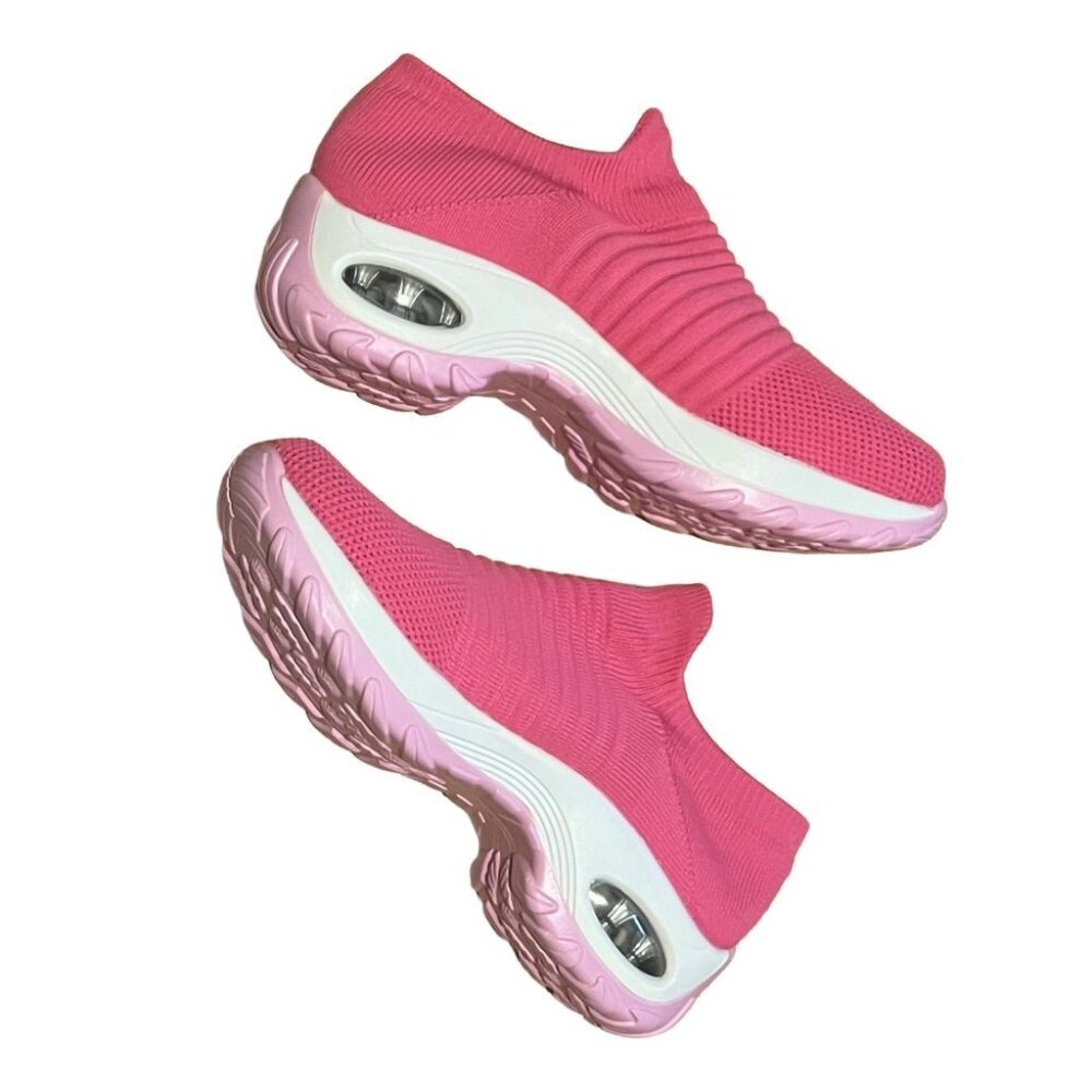 Walking Shoes Women's Size 11.5 (42) Sock Sneakers Air Cushion Hot Pink